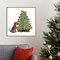 Christmas Dogs Bone Tree by Fab Funky 22-in. W x 22-in. H. Canvas Wall Art Print Framed in Natural